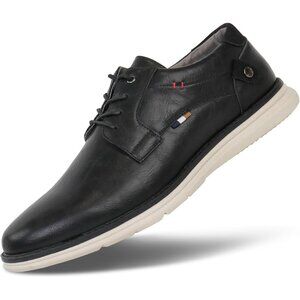 👑Men's Business Dress Oxford Black Shoes Casual Comfort Lace-Up Closed Toe